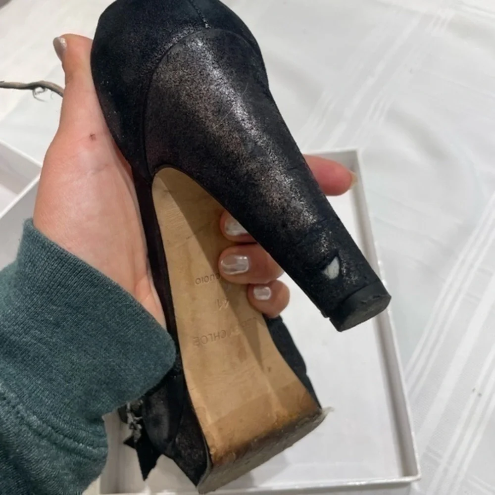 See by Chloe Platform Bow Jeweled Sandals Size 41
